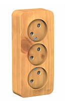 BLANCA Открытой Установки РОЗЕТКА 3-ая без заземления со шторками, 16А, 250В, ЯСЕНЬ (Schneider Electric) Systeme Electric