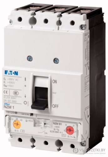 Авт. выключатель EATON NZMB1-A80, 3P, 80A, 440VAC, 25kA, It=63_80A, Ie=480_800A