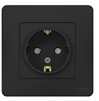 BLANCA Скрытой Установки Розетка с заземлением со шторками, 16А, 250В, АНТРАЦИТ (Schneider Electric) Systeme Electric