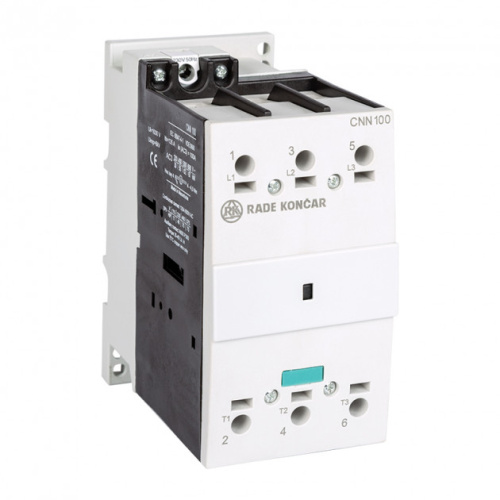 Контактор Rade Koncar CNNK 100 10, 3P, 100A/(115A по AC-1), 55kW(400VAC), 1NO, Uk=24VDC, Iвтяг=8,3А, Iудерж=0,15А Контактор Rade Koncar CNNK 100 10, 3P, 100A/(115A по AC-1), 55kW(400VAC), 1NO, Uk=24VDC, Iвтяг=8,3А, Iудерж=0,15А