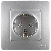 BLANCA Скрытой Установки Розетка с заземлением без шторок, 16А, 250В, АЛЮМИНИЙ (Schneider Electric) Systeme Electric