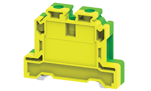 Клемма защитного проводника Connectwell CGT16N /12x55mm, винтовая, 2 присоед., 16mm2, желто-зеленая