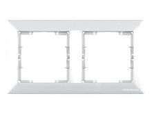 Рамка Mutlusan Daria 2 поста, к механизмам серии 21, горизонтальный монтаж, белый