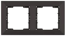 Рамка Mutlusan Candela 2 поста, к механизмам серии 21, горизонтальный монтаж, черный мат