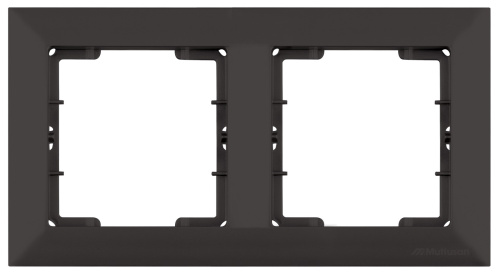 Рамка Mutlusan Candela 2 поста, к механизмам серии 21, горизонтальный монтаж, черный мат Рамка Mutlusan Candela 2 поста, к механизмам серии 21, горизонтальный монтаж, черный мат