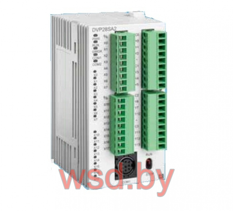 Программируемый логический контроллер DVP28SA211R, 16DI, 12TO(NPN), 24VDC, 16K шагов, RS232, RS485