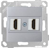 Розетка Mutlusan Rita 2xHDMI, нерж. сталь
