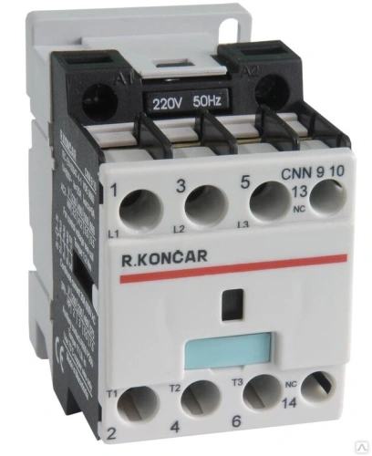 Контактор Rade Koncar CNNK 32 10, 3P, 32A/(50A по AC-1), 15kW(400VAC), 1NO, Uk=24VDC, Iвтяг=5,2А, Iудерж=0,12А