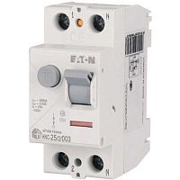 УЗО EATON PF4-25/2/003, 2P, 25A, 4.5kA, 30mA, тип АC, 2M