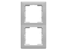 Рамка Mutlusan Daria 2 поста, к механизмам серии 21, вертикальный монтаж, белый