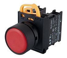 Кнопка плоская APT PB3E, красная, без фиксации, без подсветки, 1NC, 6A 230VAC/24VDC, 22mm, IP65