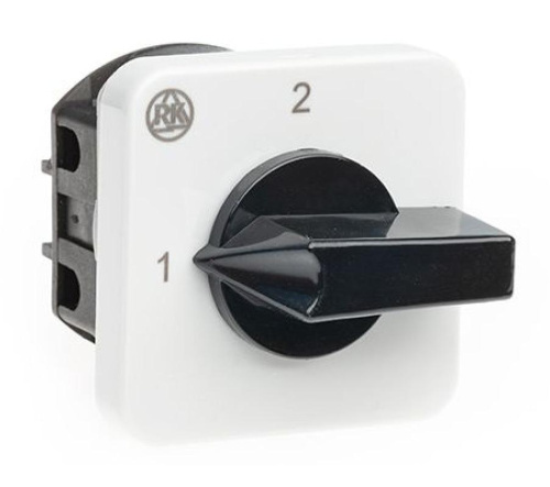 Переключатель Rade Koncar BS 16 55 U, 2P, 20A, тип 1-2 (90°), 2NO на 1_2, 2.5kW(230VAC по АС-23), на дверь, фронт IP40