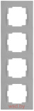 Rita - Рамка 4 поста, вертикальный монтаж, серый