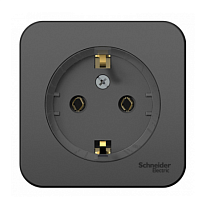 BLANCA Открытой Установки РОЗЕТКА с заземлением без шторок, (КОМПАКТ) 16А, 250В, АНТРАЦИТ (Schneider Electric) Systeme Electric