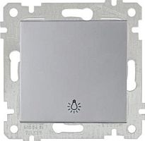 Выключатель Mutlusan Rita кнопочный, символ - лампа, пруж. зажимы, нерж. сталь Выключатель Mutlusan Rita кнопочный, символ - лампа, пруж. зажимы, нерж. сталь