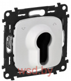 Valena Allure - Выключатель кнопочный, ключ на 3 положения под евро цилиндр (069795 заказывается отдельно) белый (индивидуальная упаковка)