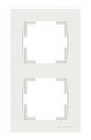 Рамка Mutlusan Rita 2 поста, вертикальный монтаж, белая