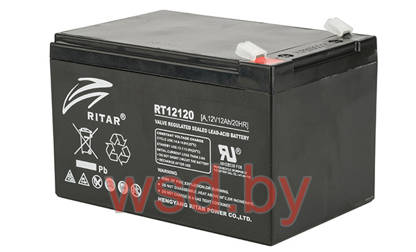Батарея аккумуляторная Ritar RT12120A, F2, 12V/12Ah, 95(101)x151x98 HxLxW, 3.15kg, 6-8 лет	
