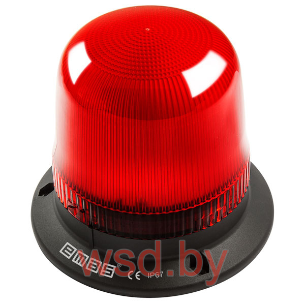 Колонна светосигнальная IT, d=120mm( уст. 150mm), маячкового типа, красная, без зуммера, 12_24VAC/DC, 7 режимов,  IP65