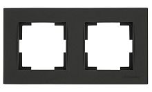 Рамка Mutlusan Rita 2 поста, горизонтальный монтаж, черный мат