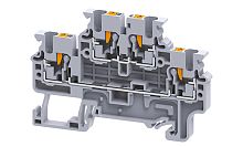 Клемма двухъярусная CPDL2.5 /5x72,7mm, push-in, 4 присоед., 2,5(max 4)mm2, 24A, 1000V, серая