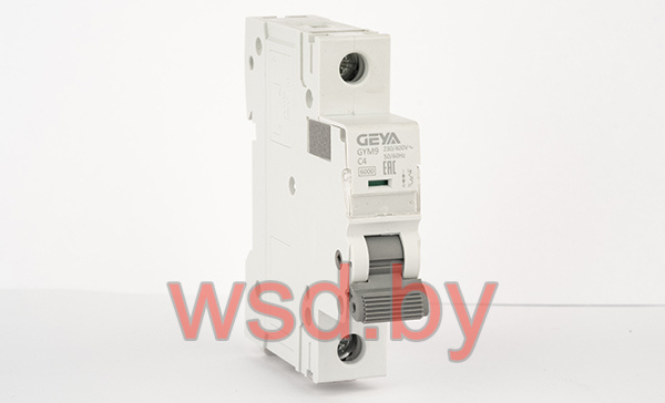 Автоматический выключатель GEYA GYM9-1P-4C, 1P, 4A, хар-ка C, 6kA, 1M