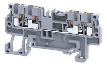 Клемма проходная Connectwell CP1.5/4 /3,5x66,9mm, push-in, 4 присоед., 1,5(max 2,5)mm2, 15A, 600V, серая