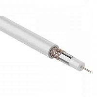 Кабель радиочастотный коаксиальный RG-6U, (64%), 75 Ом, 305м., белый