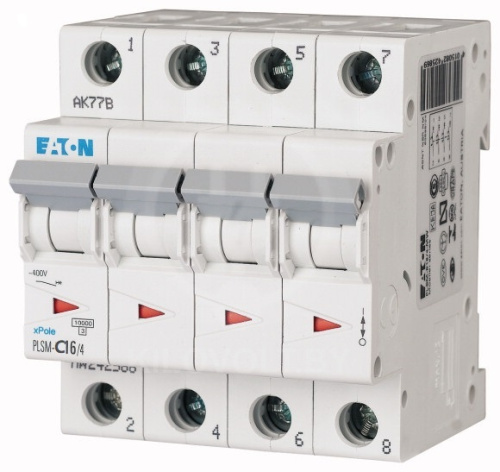 Авт. выключатель EATON PL7-C50/4, 4P, 50A, хар-ка C, 10kA, 4M