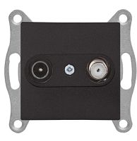 Розетка Mutlusan TV-SAT, проходная, 4Дб/F разъем, черный мат Розетка Mutlusan TV-SAT, проходная, 4Дб/F разъем, черный мат