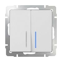 Legrand Etika - Выключатель двухклавишный с подсветкой (белый) Legrand Etika - Выключатель двухклавишный с подсветкой (белый)
