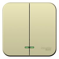 Открытой Установки 2-клавишный выключатель с подсветкой, 10А, 250B, БЕЖЕВЫЙ BLANCA (Schneider Electric) Systeme Electric Открытой Установки 2-клавишный выключатель с подсветкой, 10А, 250B, БЕЖЕВЫЙ BLANCA (Schneider Electric) Systeme Electric