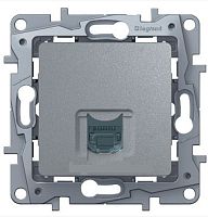 Legrand Etika - Розетка телефонная 1хRJ-11 4 контакта (алюминий) Legrand Etika - Розетка телефонная 1хRJ-11 4 контакта (алюминий)