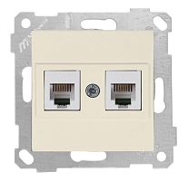 Розетка Mutlusan Rita телефонная 2хRJ-12, слоновая кость Розетка Mutlusan Rita телефонная 2хRJ-12, слоновая кость