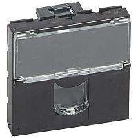 Legrand Mosaic - Розетка 2М RJ-45 Категория 6 FTP с этикеткой (черный) Legrand Mosaic - Розетка 2М RJ-45 Категория 6 FTP с этикеткой (черный)