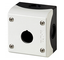 Корпус для поста кнопочного EATON M22-I1, пластик, серый верх и черное основание, 1 монтажное место, IP67/69K Корпус для поста кнопочного EATON M22-I1, пластик, серый верх и черное основание, 1 монтажное место, IP67/69K