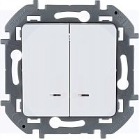 Legrand Inspiria - Выключатель двухклавишный с подсветкой (белый) Legrand Inspiria - Выключатель двухклавишный с подсветкой (белый)