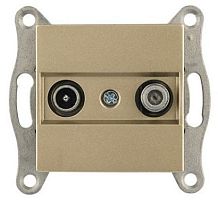 Розетка Mutlusan Rita TV-SAT, проходная, 4Дб/F разъем, золото доре Розетка Mutlusan Rita TV-SAT, проходная, 4Дб/F разъем, золото доре