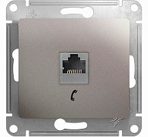 Розетка телефонная RJ11, механизм, ПЛАТИНА GLOSSA (Schneider Electric) Systeme Electric Розетка телефонная RJ11, механизм, ПЛАТИНА GLOSSA (Schneider Electric) Systeme Electric