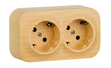 Legrand Quteo - Розетка 2x2P+E немецкий стандарт со шторками (дерево) Открытая установка Legrand Quteo - Розетка 2x2P+E немецкий стандарт со шторками (дерево) Открытая установка