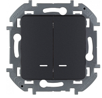 Legrand Inspiria - Выключатель двухклавишный с подсветкой (антрацит) Legrand Inspiria - Выключатель двухклавишный с подсветкой (антрацит)