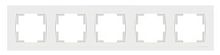 Рамка Mutlusan Rita 5 постов, горизонтальный монтаж, белая Рамка Mutlusan Rita 5 постов, горизонтальный монтаж, белая