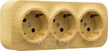 Legrand Quteo - Розетка 3x2P+E немецкий стандарт со шторками (дерево) Открытая установка Legrand Quteo - Розетка 3x2P+E немецкий стандарт со шторками (дерево) Открытая установка
