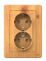 BLANCA Скрытой Установки Розетка двойная с заземлением без шторок, 16А, 250В, ЯСЕНЬ (Schneider Electric) Systeme Electric BLANCA Скрытой Установки Розетка двойная с заземлением без шторок, 16А, 250В, ЯСЕНЬ (Schneider Electric) Systeme Electric