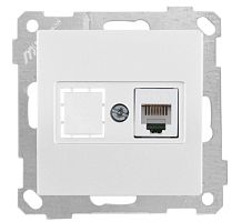 Розетка телефонная Mutlusan 1хRJ-12, белая Розетка телефонная Mutlusan 1хRJ-12, белая