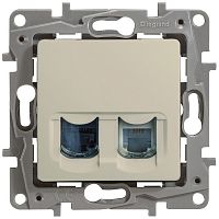 Legrand Etika - Розетка RJ11+RJ45 5E, 2M, UTP (слоновая кость) Legrand Etika - Розетка RJ11+RJ45 5E, 2M, UTP (слоновая кость)