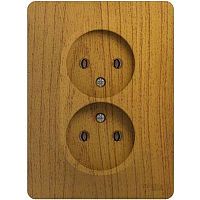 Розетка двойная без заземления, 16А, в сборе, ДЕРЕВО ДУБ GLOSSA (Schneider Electric) Systeme Electric Розетка двойная без заземления, 16А, в сборе, ДЕРЕВО ДУБ GLOSSA (Schneider Electric) Systeme Electric