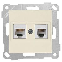 Розетка Mutlusan Rita телефонная RJ-12+RJ-45,2M, категория 5e, слоновая кость Розетка Mutlusan Rita телефонная RJ-12+RJ-45,2M, категория 5e, слоновая кость