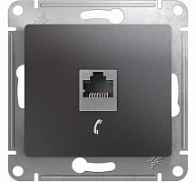 Розетка телефонная RJ11, механизм, Графит GLOSSA (Schneider Electric) Systeme Electric Розетка телефонная RJ11, механизм, Графит GLOSSA (Schneider Electric) Systeme Electric