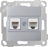 Розетка Mutlusan Rita телефонная RJ-12+RJ-45 кат.5е, нерж. сталь Розетка Mutlusan Rita телефонная RJ-12+RJ-45 кат.5е, нерж. сталь